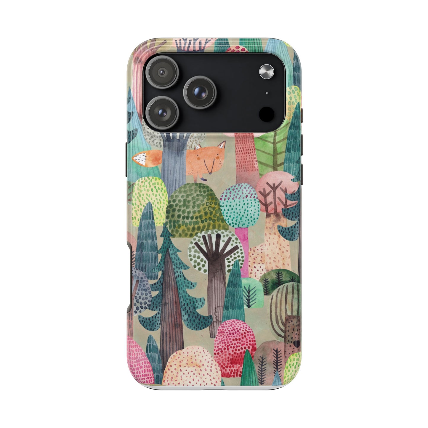 Tough Phone Case — Whimsical Forest Fox Design (Protective Floral Woodland iPhone Case)