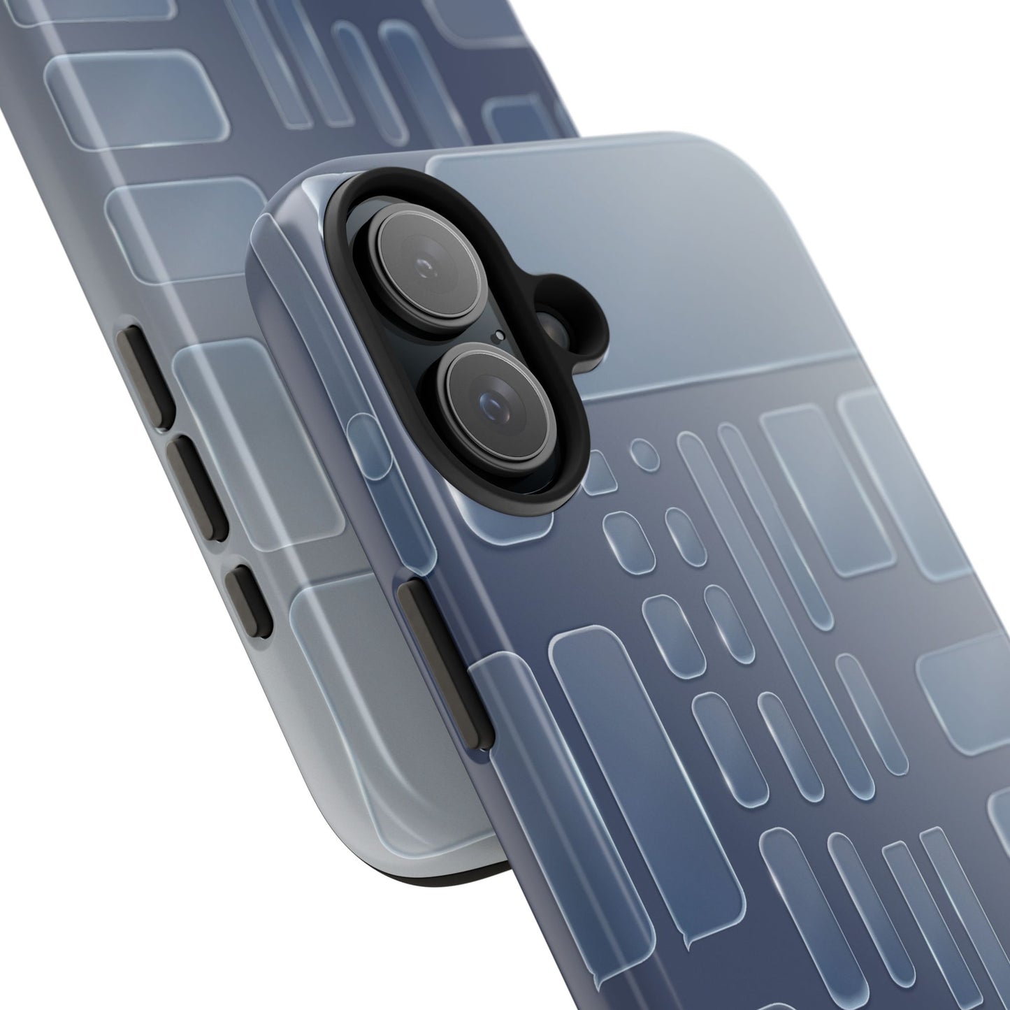 Protective Phone Case — Blue Geometric Tech Pattern