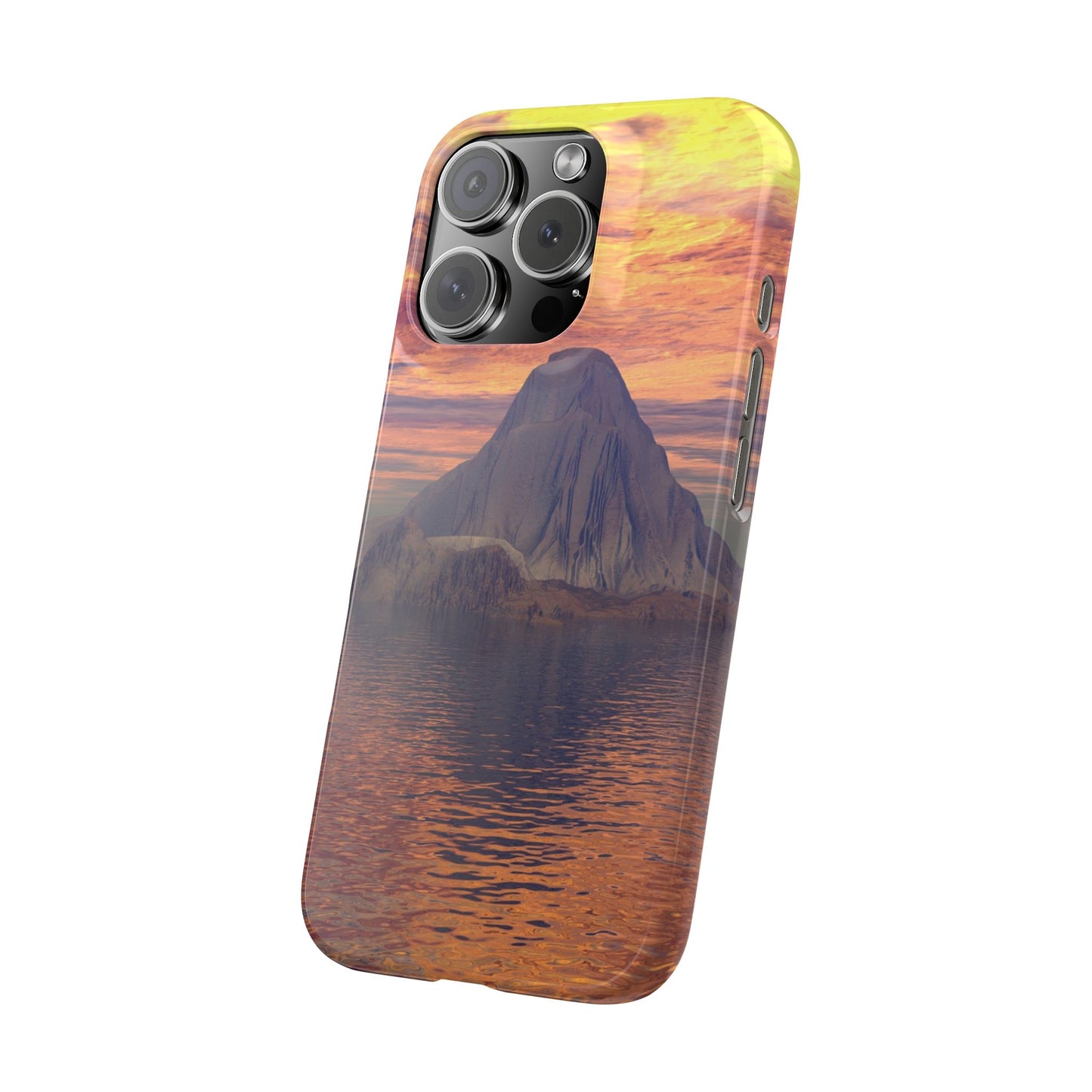 Sunset Island Slim Phone Case — Serene Ocean Landscape iPhone Cover