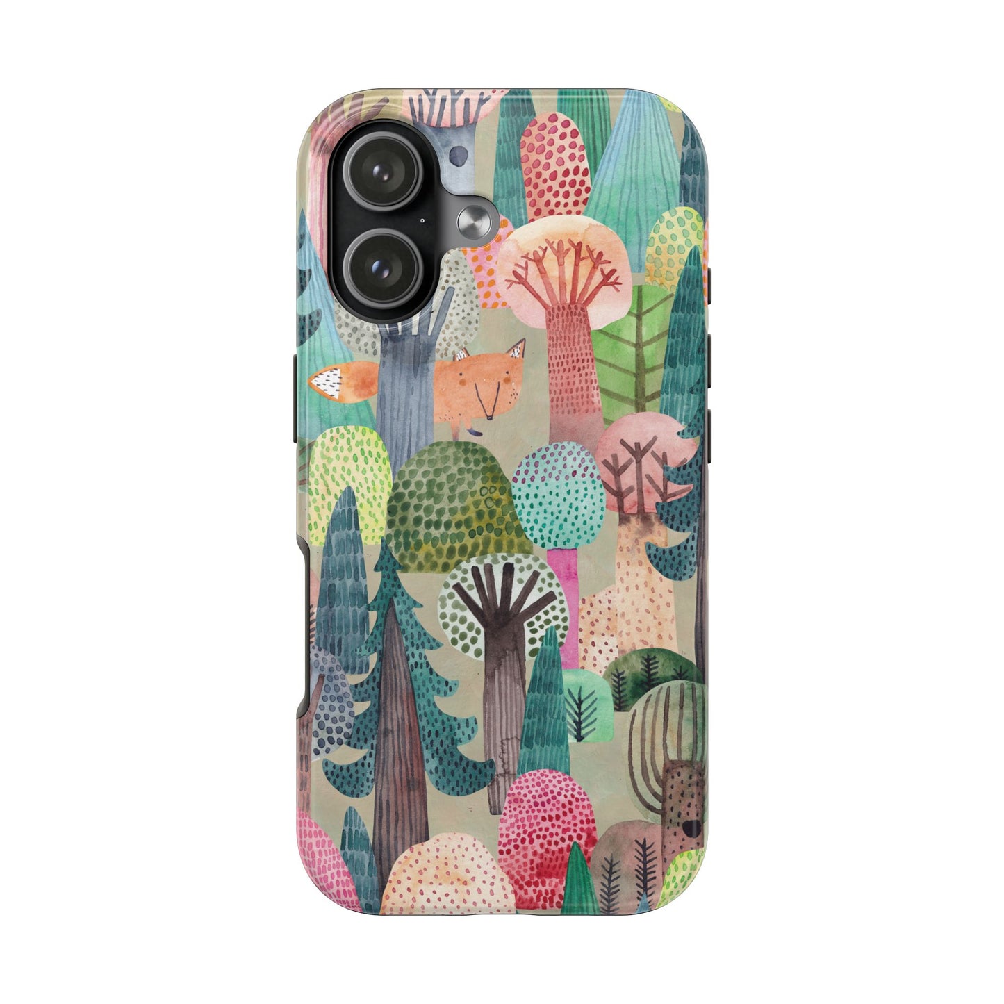 Tough Phone Case — Whimsical Forest Fox Design (Protective Floral Woodland iPhone Case)