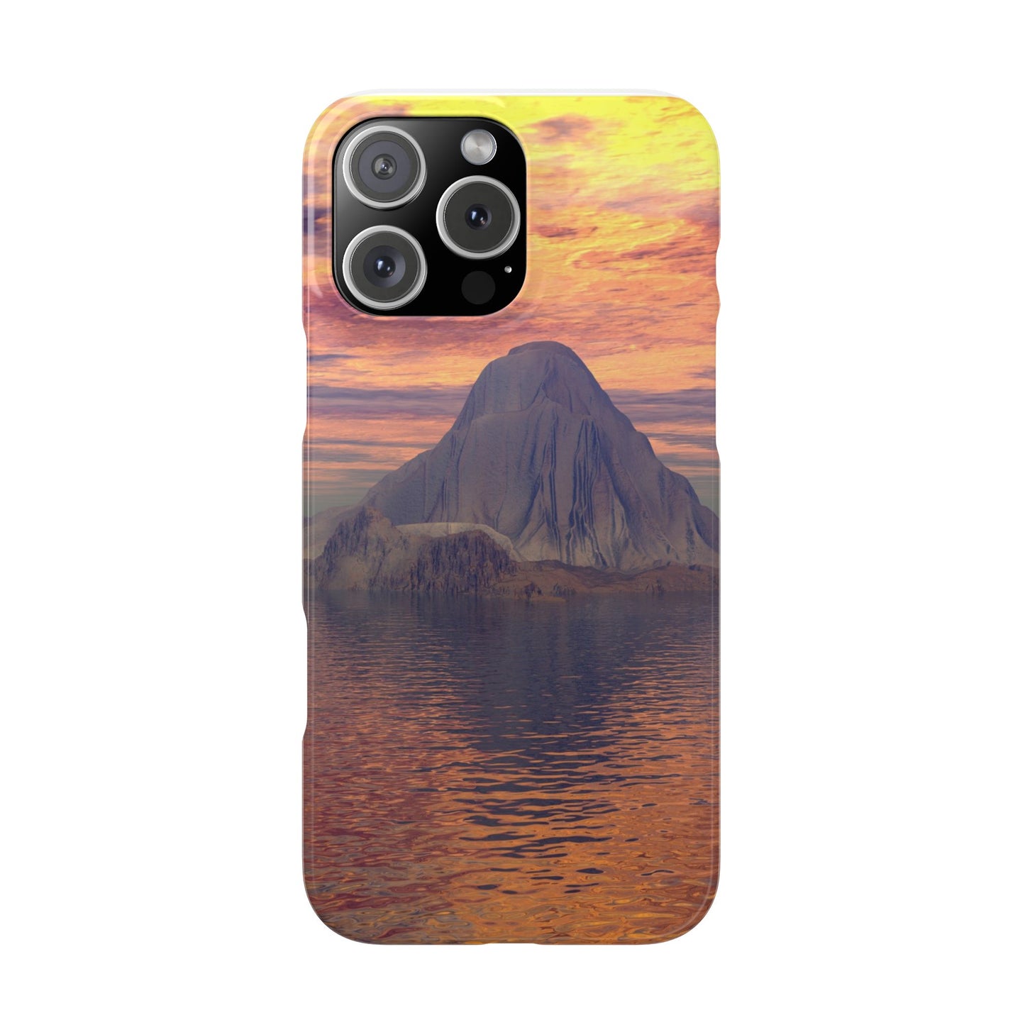 Sunset Island Slim Phone Case — Serene Ocean Landscape iPhone Cover