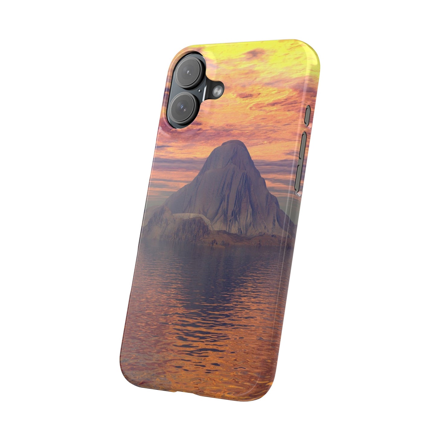 Sunset Island Slim Phone Case — Serene Ocean Landscape iPhone Cover