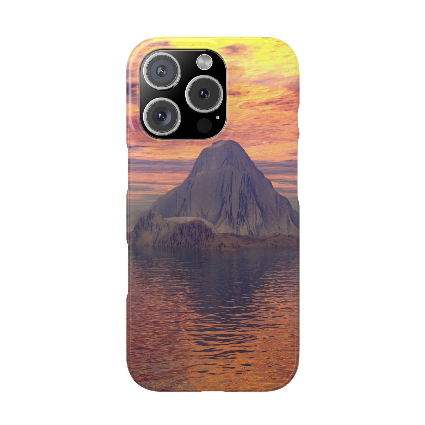 Sunset Island Slim Phone Case — Serene Ocean Landscape iPhone Cover