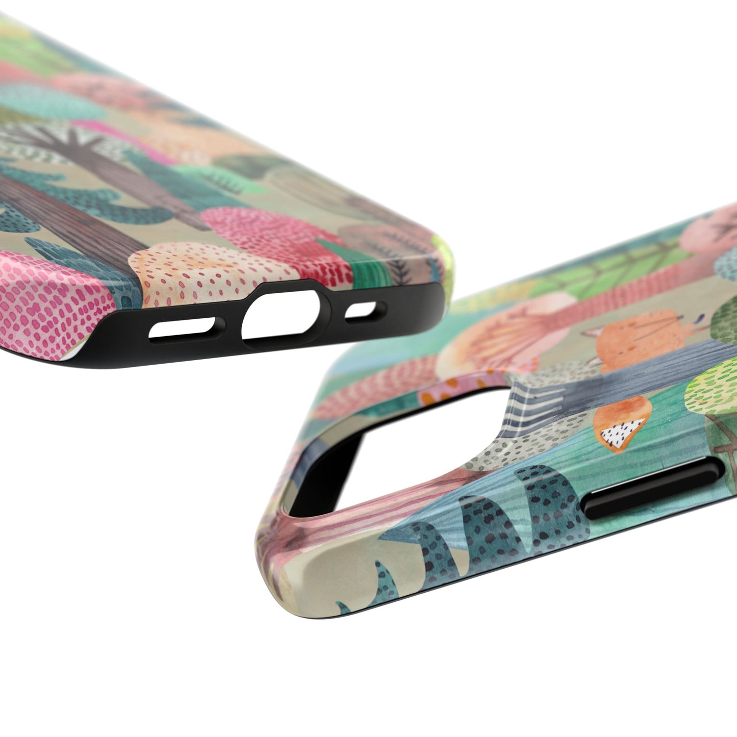 Tough Phone Case — Whimsical Forest Fox Design (Protective Floral Woodland iPhone Case)
