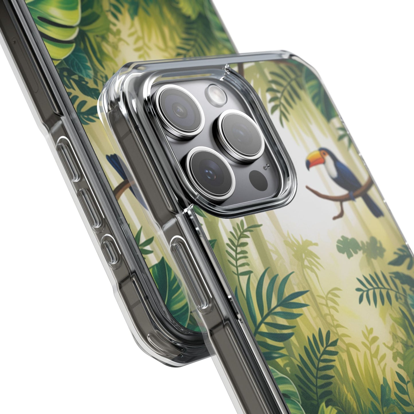 Tropical Toucan Clear Phone Case — Magnetic Impact-Resistant Case