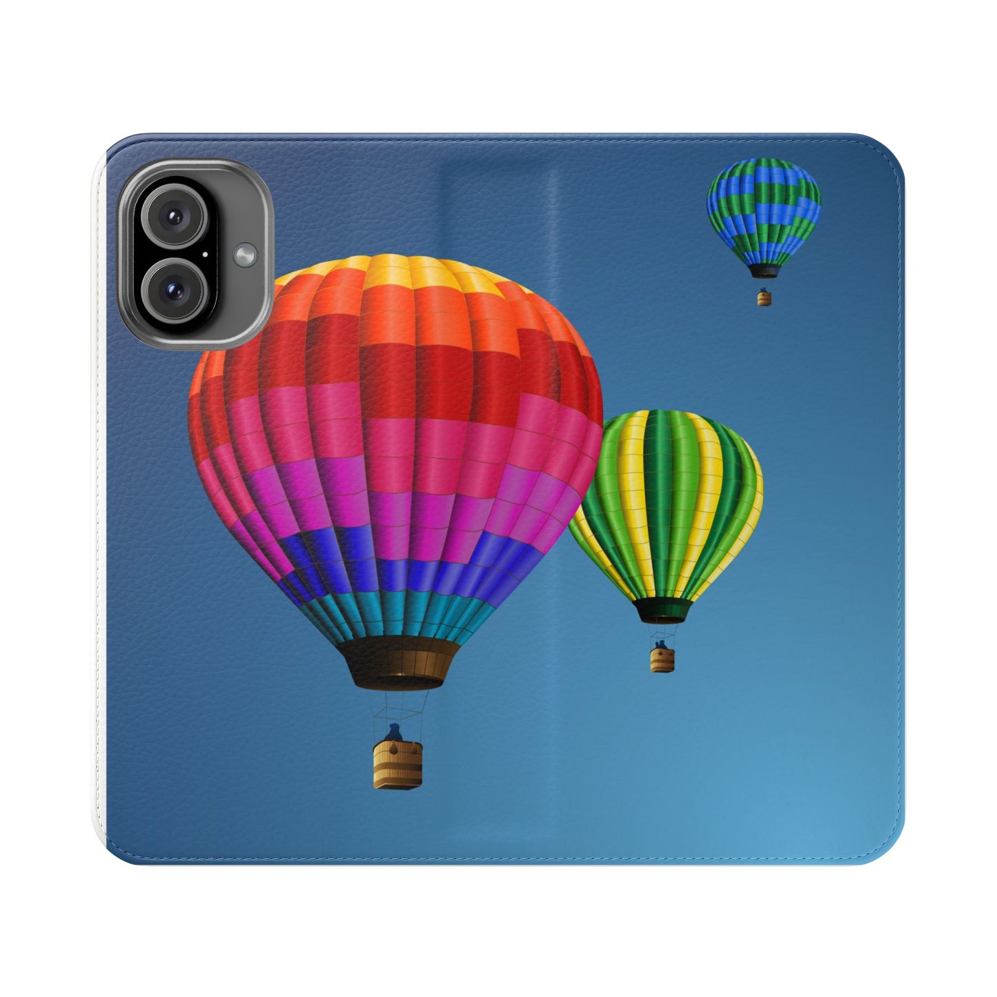 Hot Air Balloon Flip Phone Case – Colorful Travel Wallet Cover