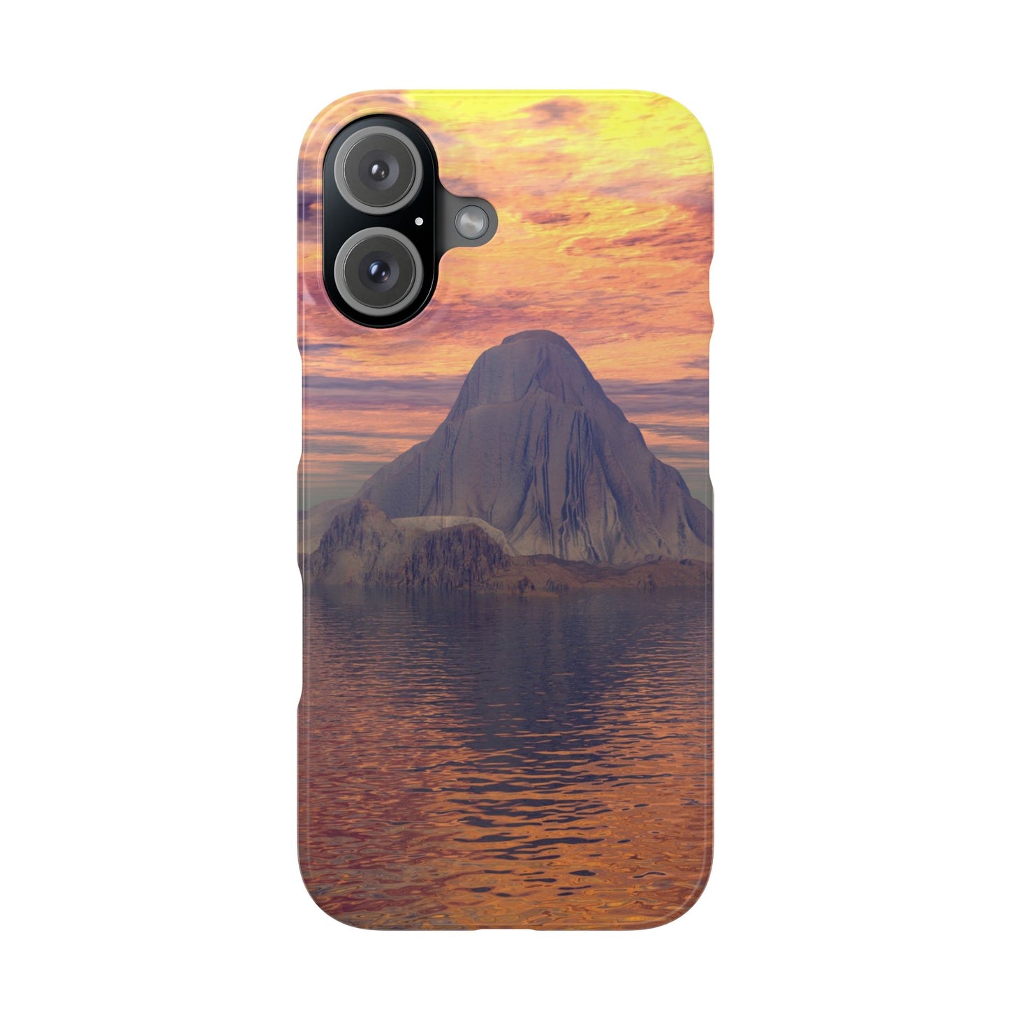 Sunset Island Slim Phone Case — Serene Ocean Landscape iPhone Cover