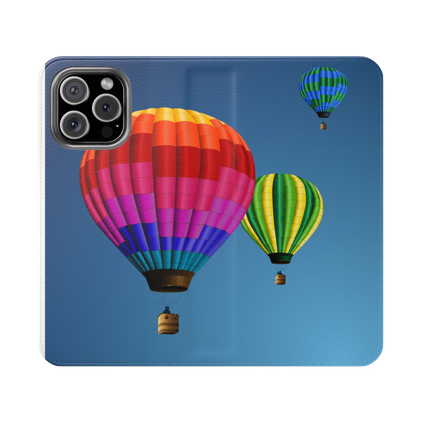 Hot Air Balloon Flip Phone Case – Colorful Travel Wallet Cover