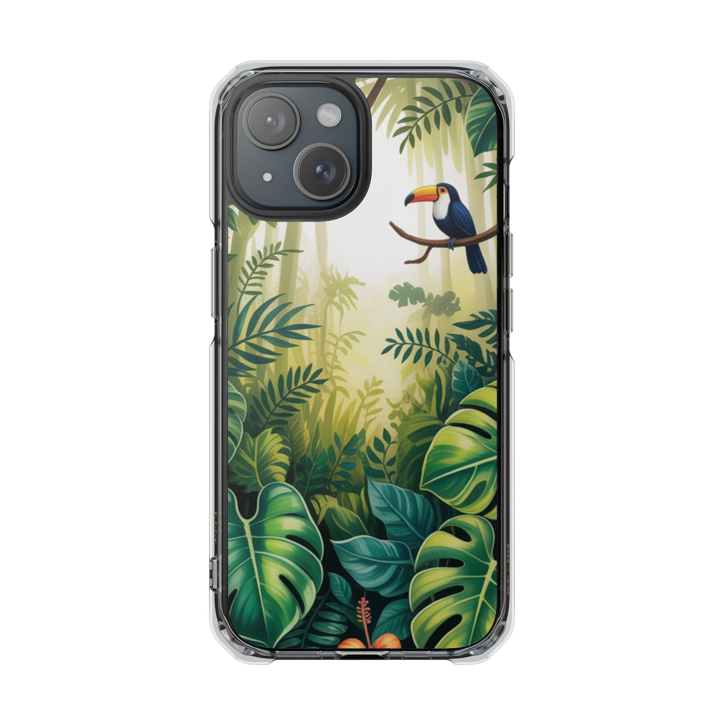 Tropical Toucan Clear Phone Case — Magnetic Impact-Resistant Case