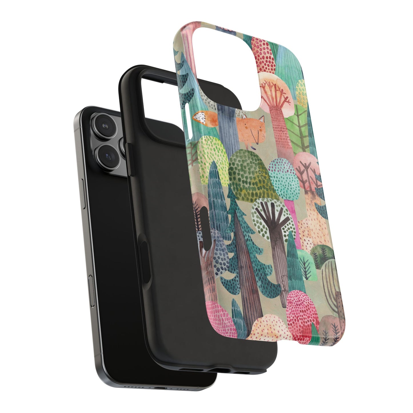 Tough Phone Case — Whimsical Forest Fox Design (Protective Floral Woodland iPhone Case)