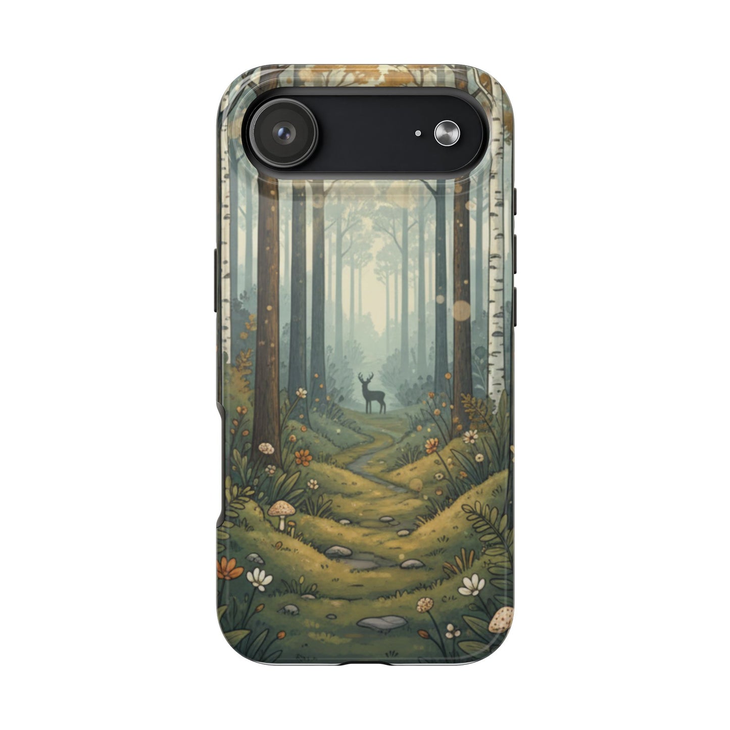 Forest Path Deer Tough Phone Case — Woodland Nature iPhone Cover