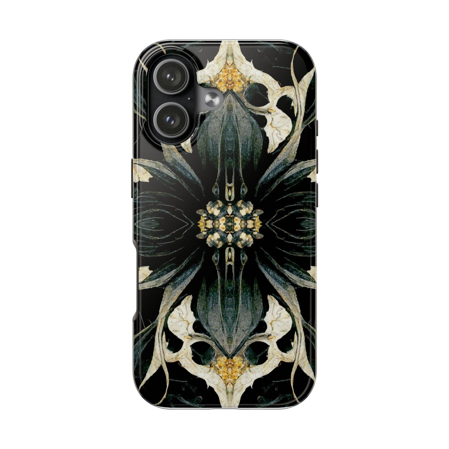 Floral Skull Mandala Tough Phone Case — Gothic Botanical iPhone Cover