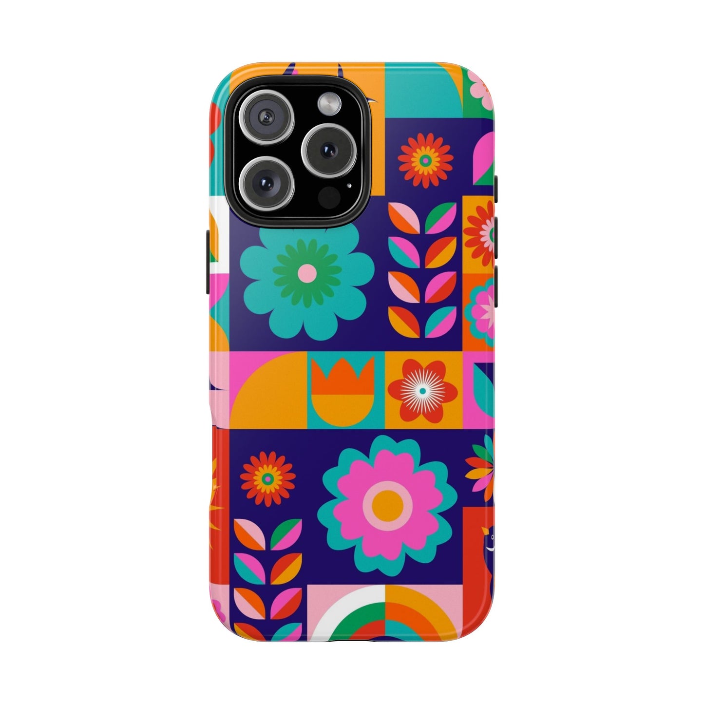 Tough Phone Case — Retro Floral Patchwork Protective Phone Cover