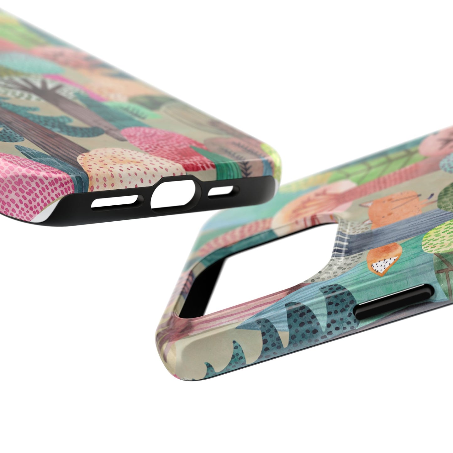 Tough Phone Case — Whimsical Forest Fox Design (Protective Floral Woodland iPhone Case)