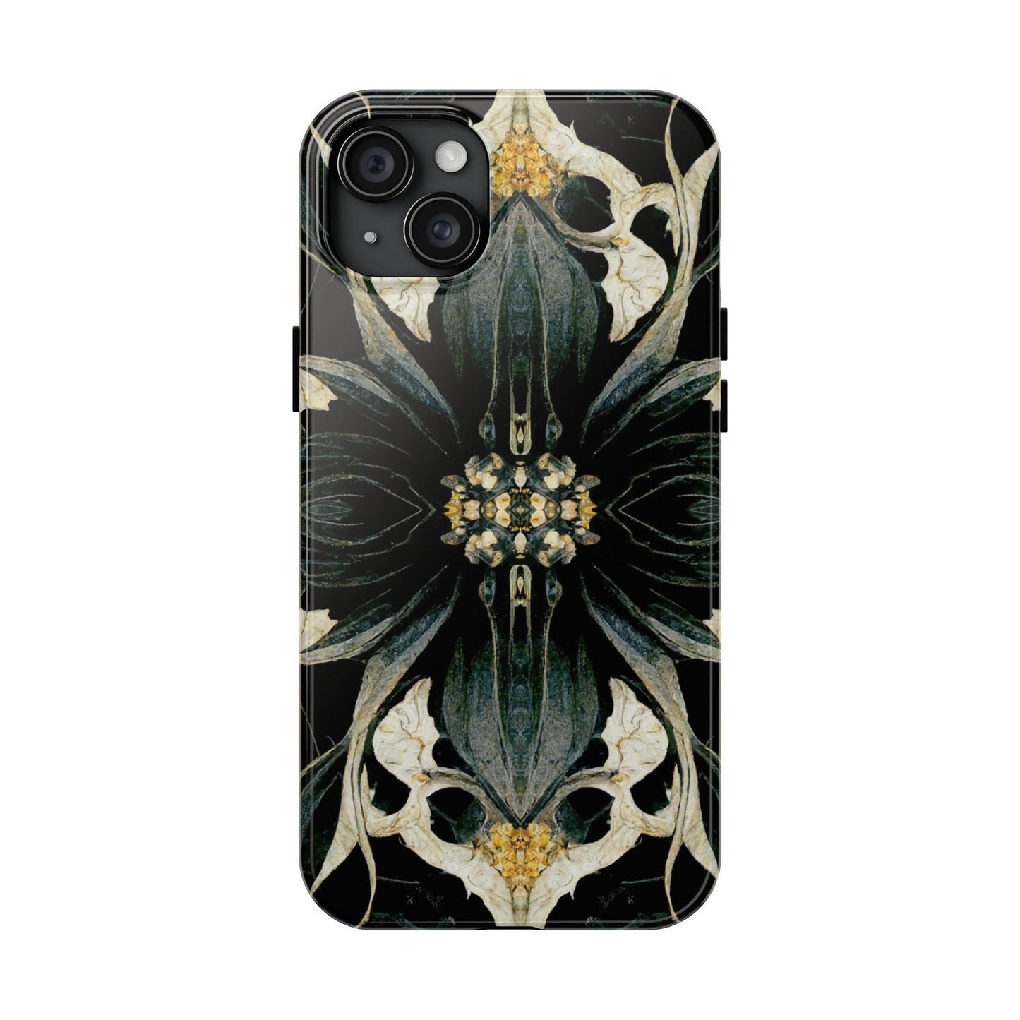 Floral Skull Mandala Tough Phone Case — Gothic Botanical iPhone Cover