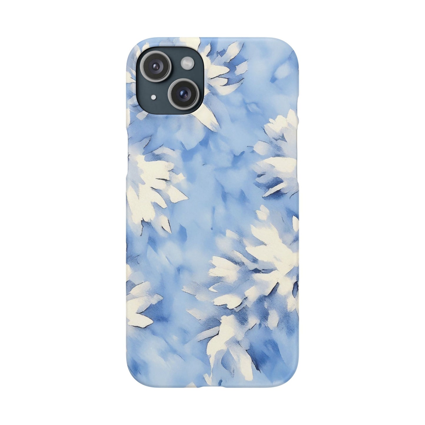 Blue Floral Snap Phone Case — Soft Watercolor Petal Design