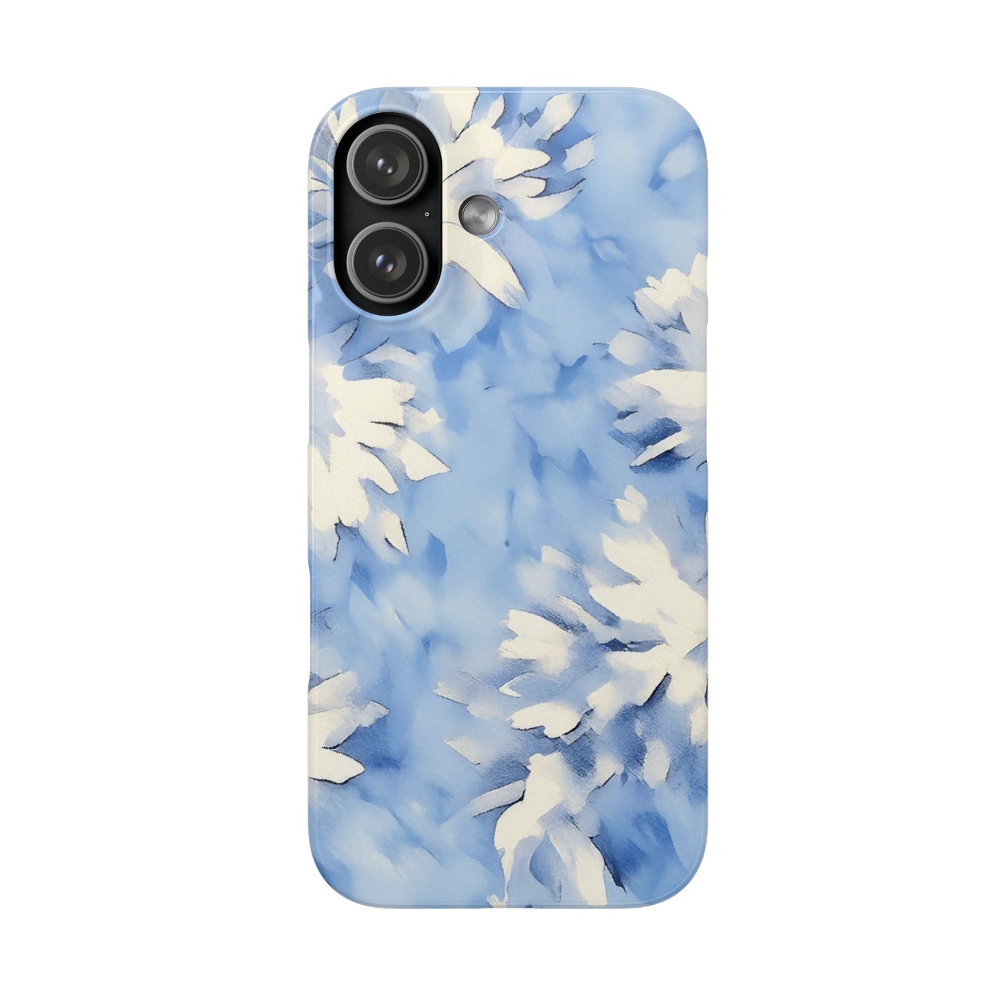 Blue Floral Snap Phone Case — Soft Watercolor Petal Design