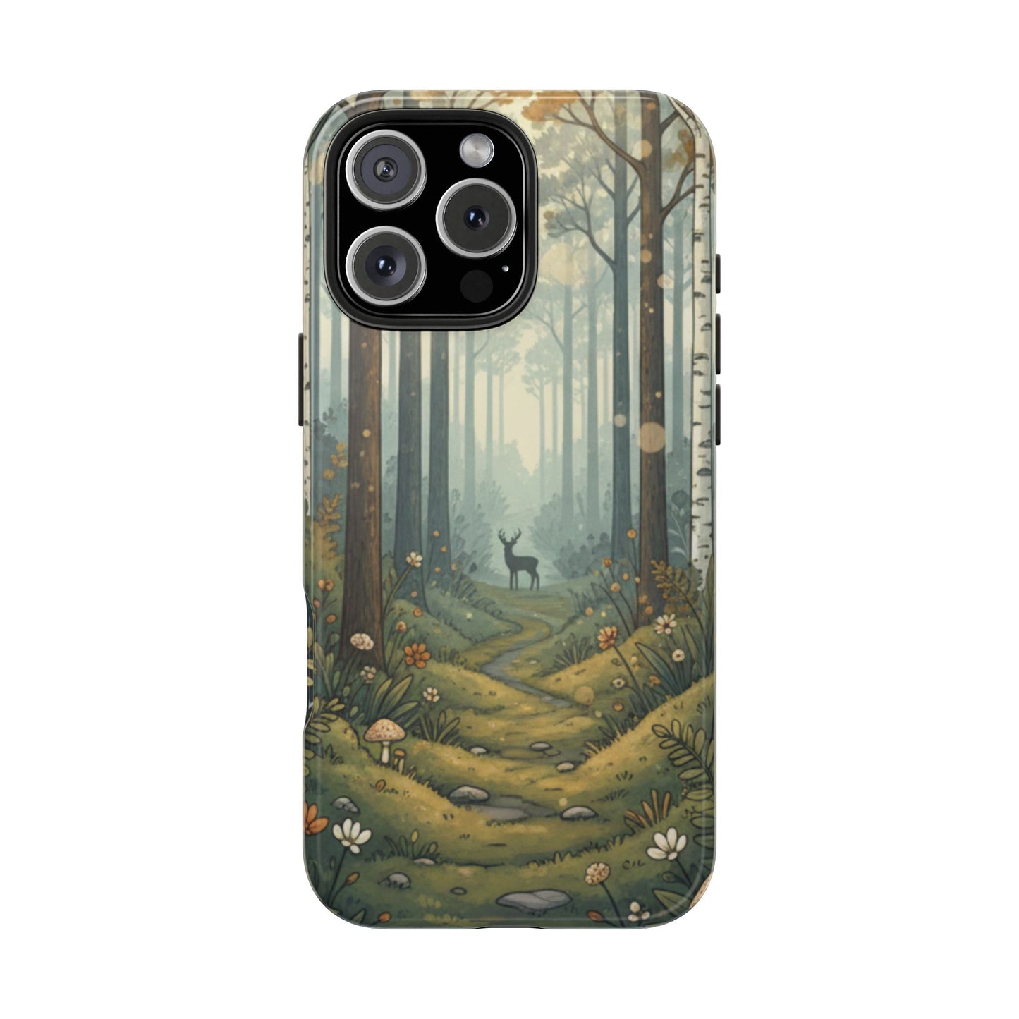 Forest Path Deer Tough Phone Case — Woodland Nature iPhone Cover