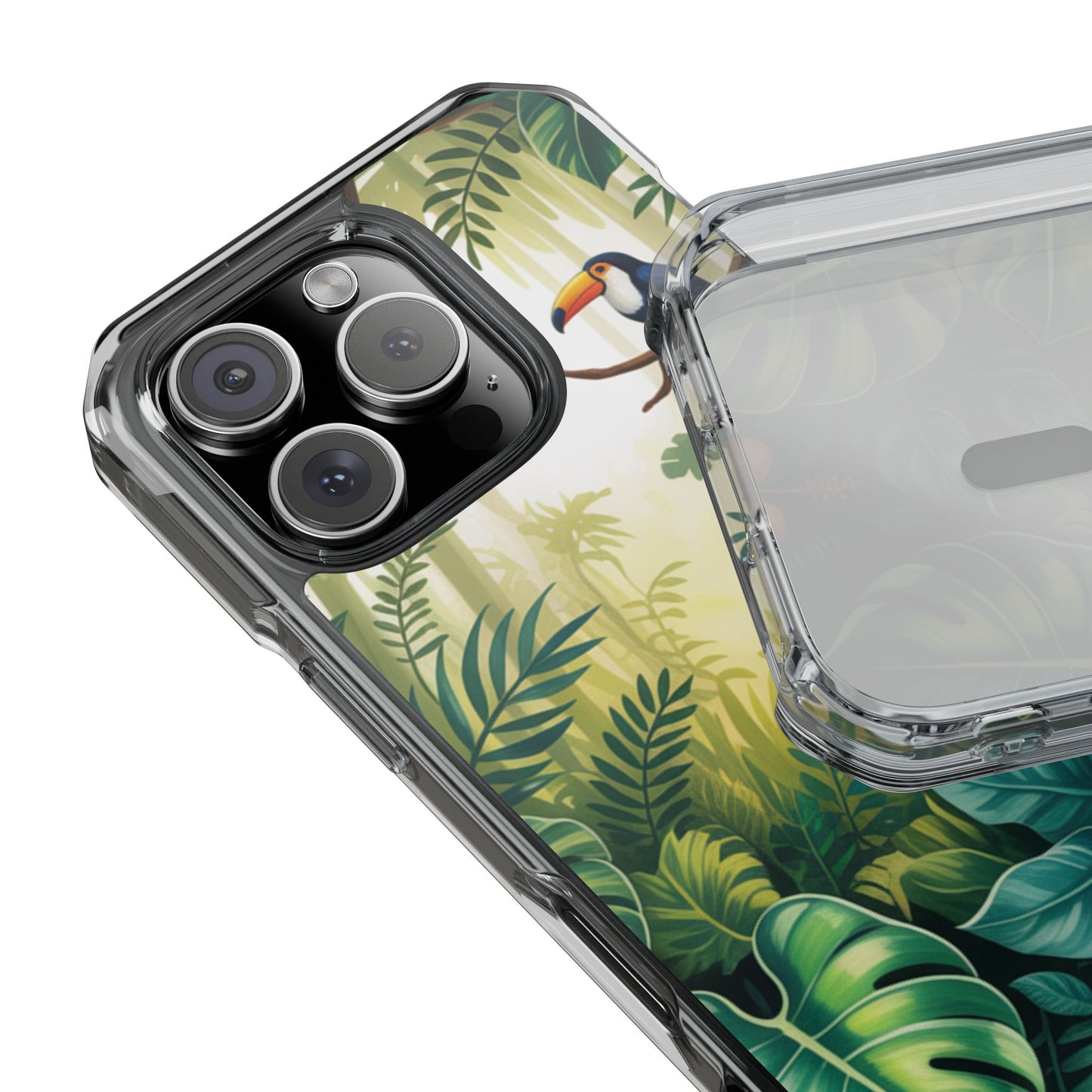 Tropical Toucan Clear Phone Case — Magnetic Impact-Resistant Case