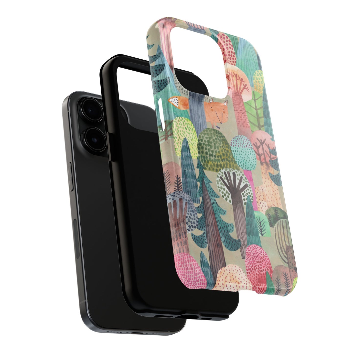 Tough Phone Case — Whimsical Forest Fox Design (Protective Floral Woodland iPhone Case)