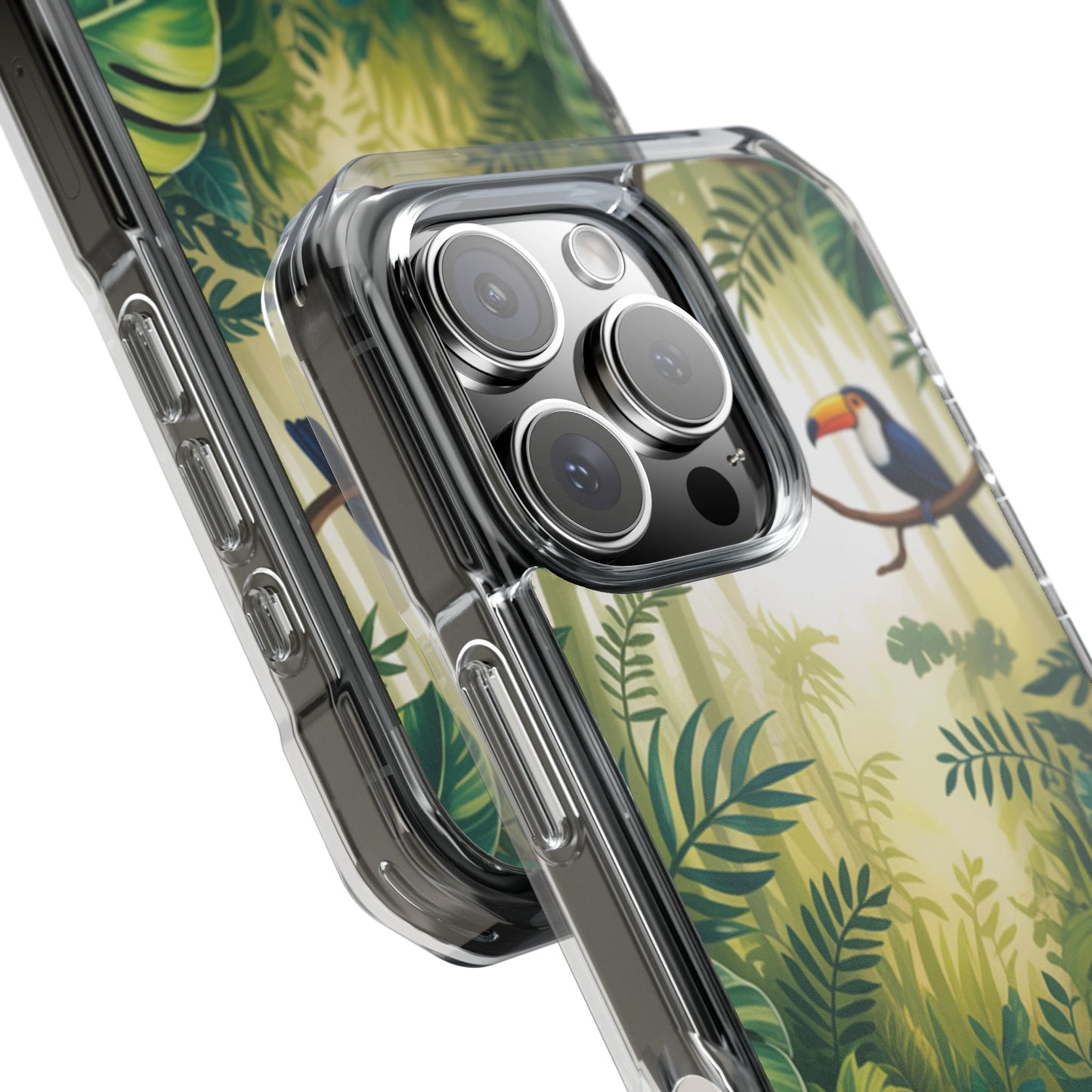 Tropical Toucan Clear Phone Case — Magnetic Impact-Resistant Case