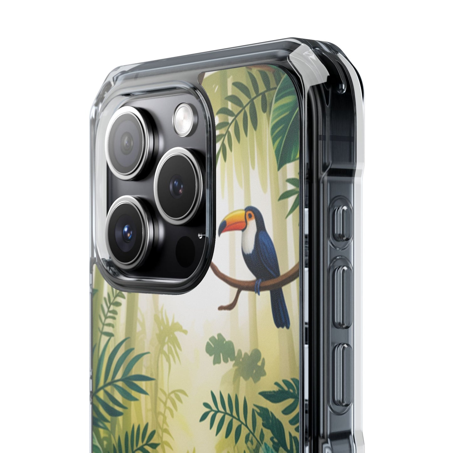 Tropical Toucan Clear Phone Case — Magnetic Impact-Resistant Case