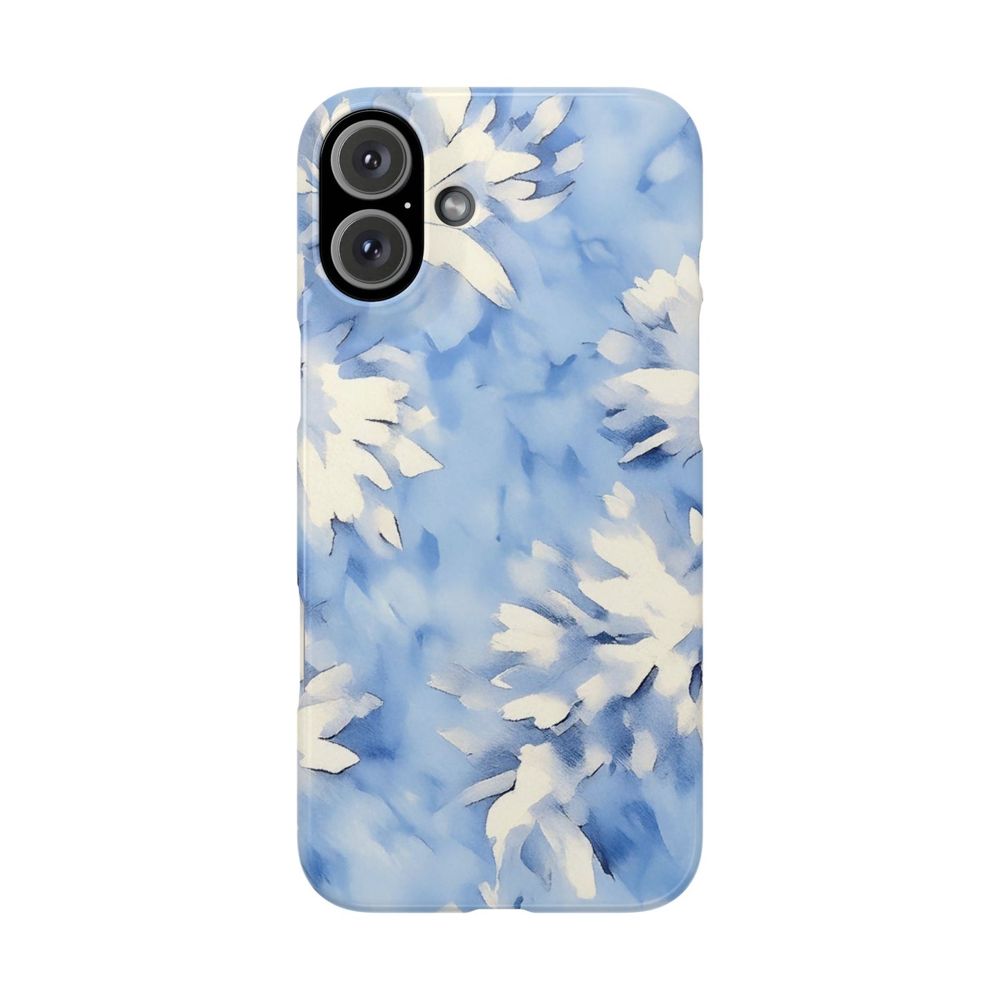 Blue Floral Snap Phone Case — Soft Watercolor Petal Design