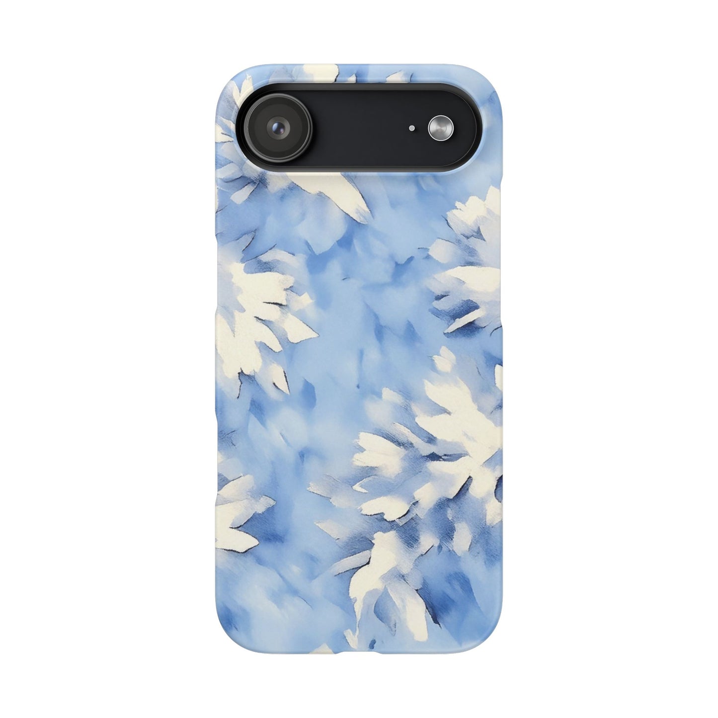 Blue Floral Snap Phone Case — Soft Watercolor Petal Design