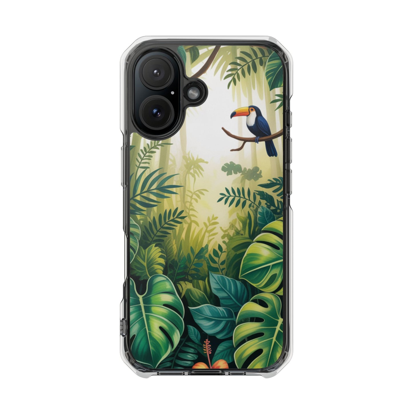 Tropical Toucan Clear Phone Case — Magnetic Impact-Resistant Case