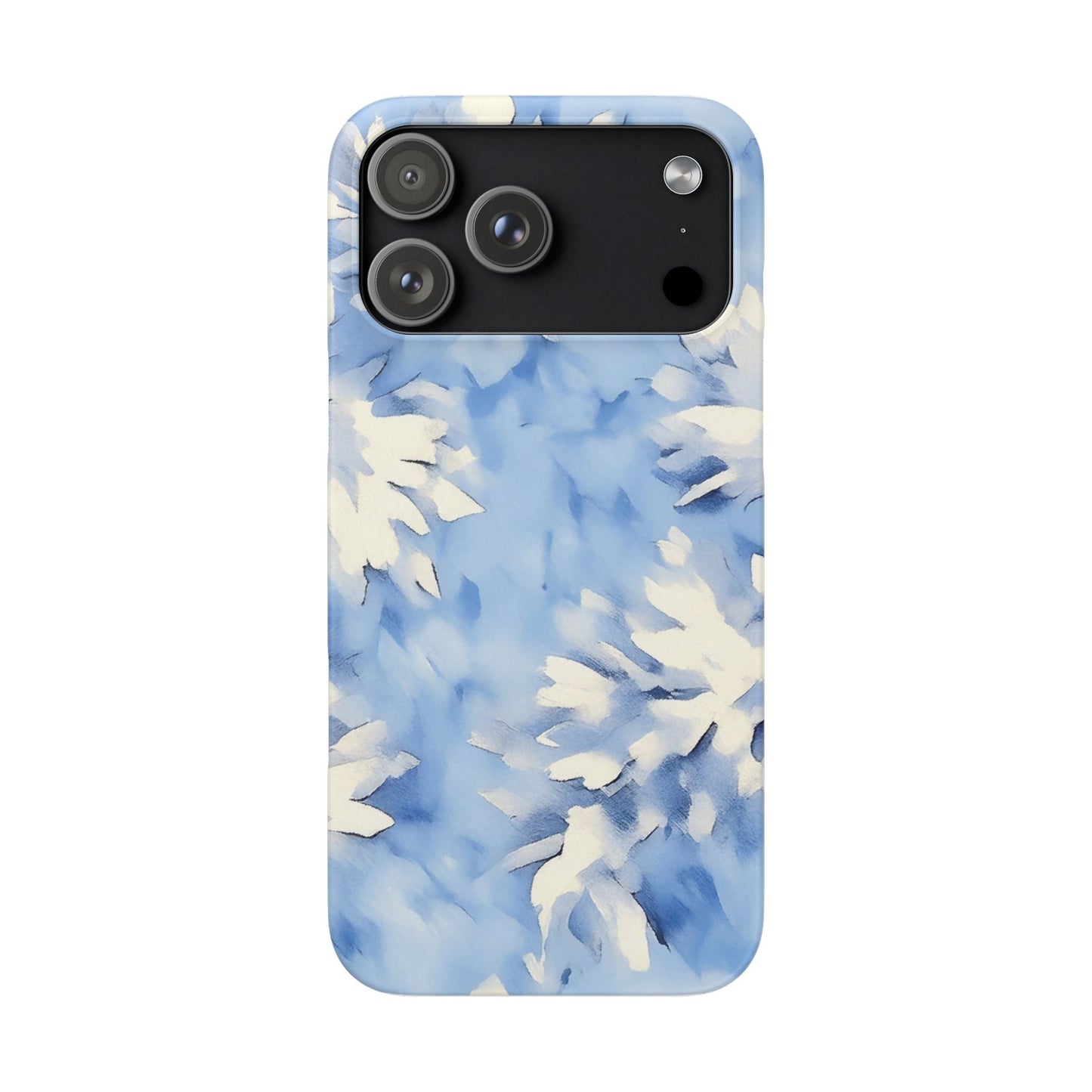 Blue Floral Snap Phone Case — Soft Watercolor Petal Design