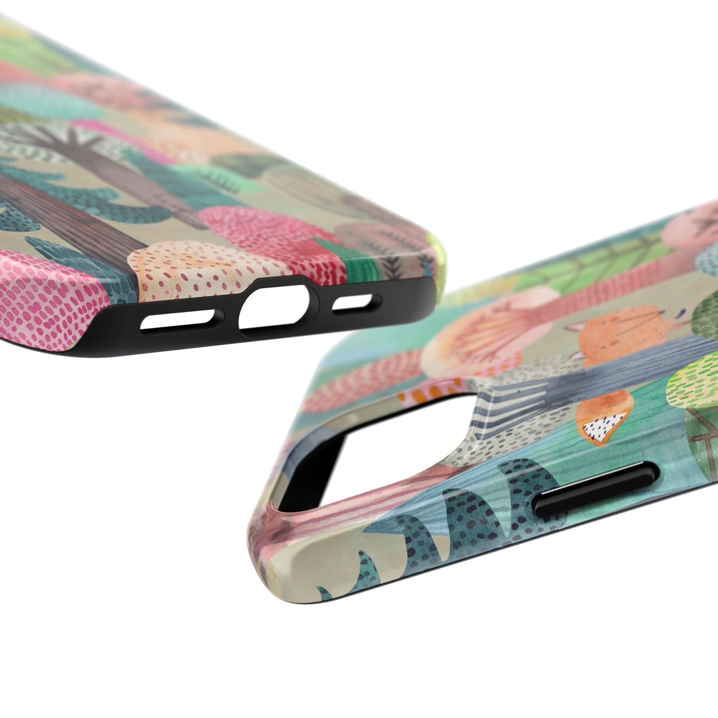 Tough Phone Case — Whimsical Forest Fox Design (Protective Floral Woodland iPhone Case)