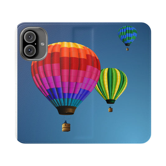 Hot Air Balloon Flip Phone Case – Colorful Travel Wallet Cover