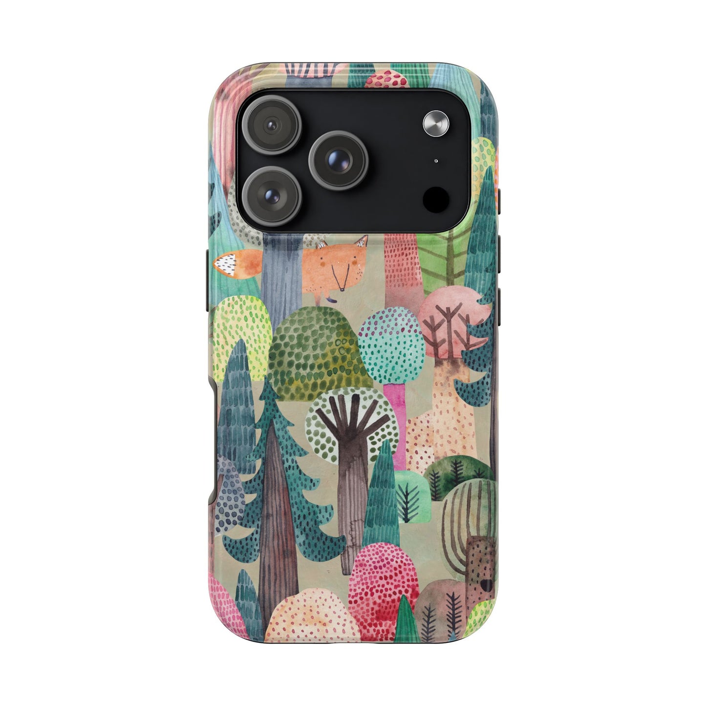Tough Phone Case — Whimsical Forest Fox Design (Protective Floral Woodland iPhone Case)