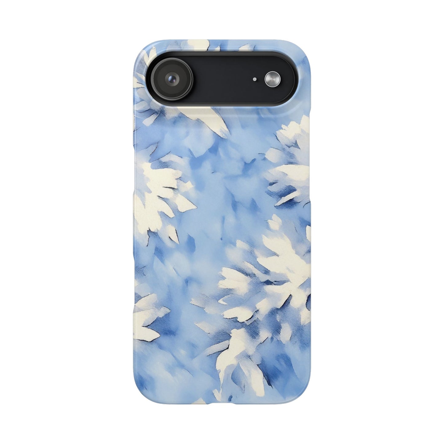 Blue Floral Snap Phone Case — Soft Watercolor Petal Design