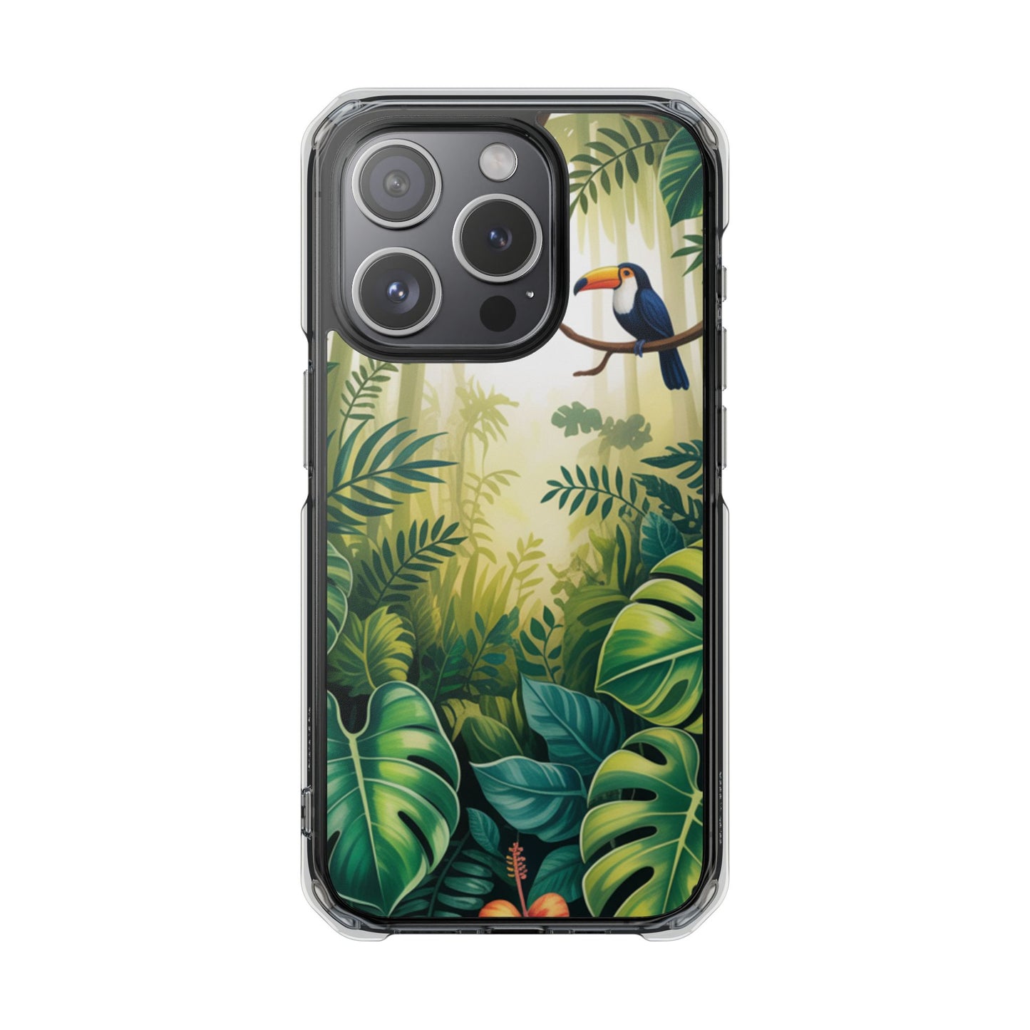 Tropical Toucan Clear Phone Case — Magnetic Impact-Resistant Case