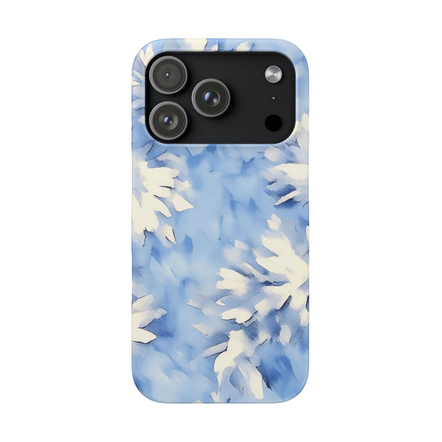 Blue Floral Snap Phone Case — Soft Watercolor Petal Design
