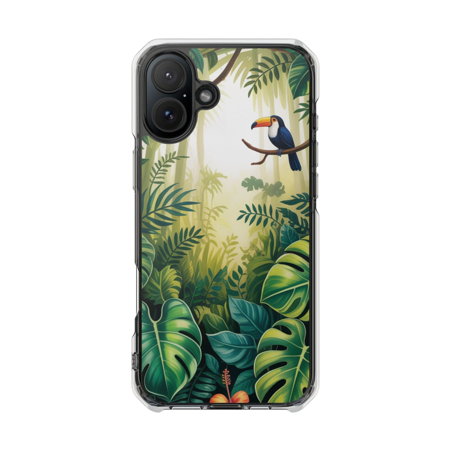 Tropical Toucan Clear Phone Case — Magnetic Impact-Resistant Case