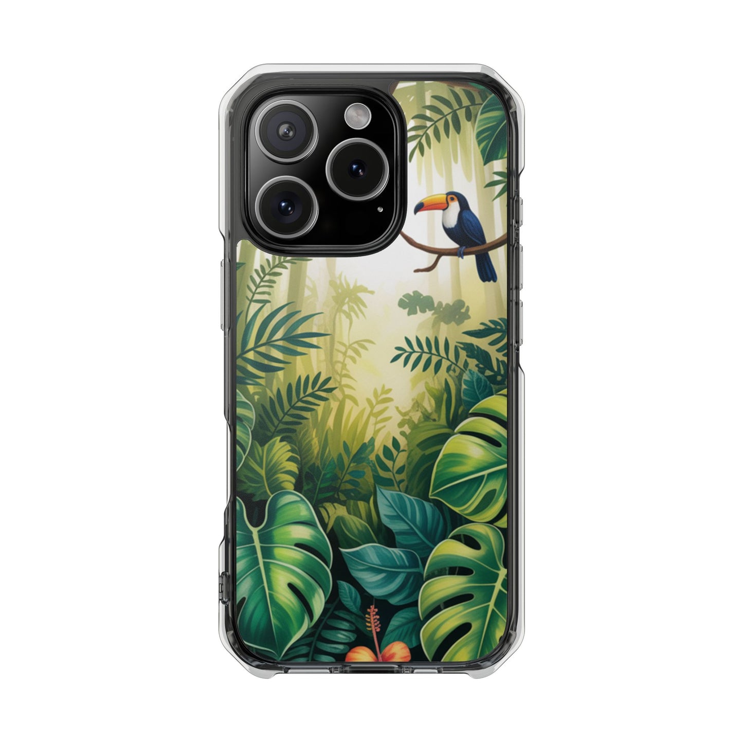 Tropical Toucan Clear Phone Case — Magnetic Impact-Resistant Case