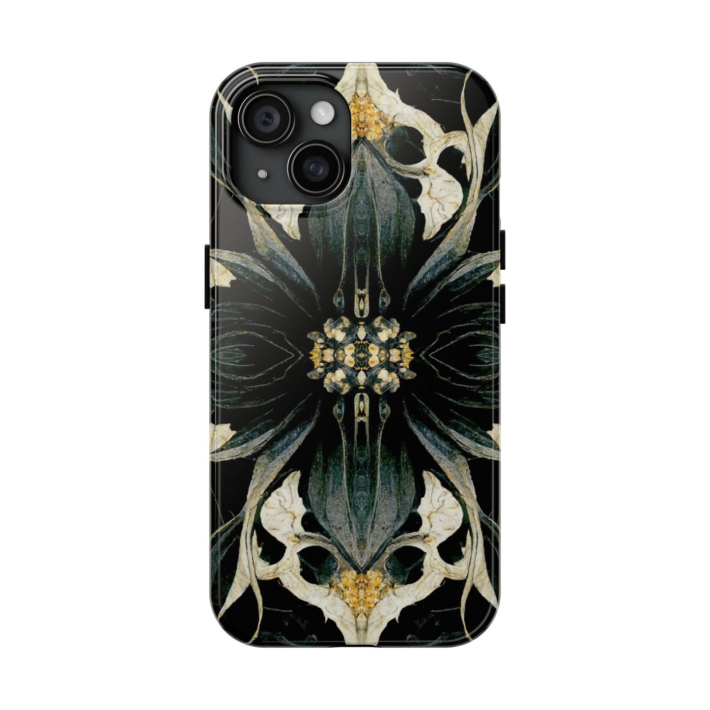 Floral Skull Mandala Tough Phone Case — Gothic Botanical iPhone Cover