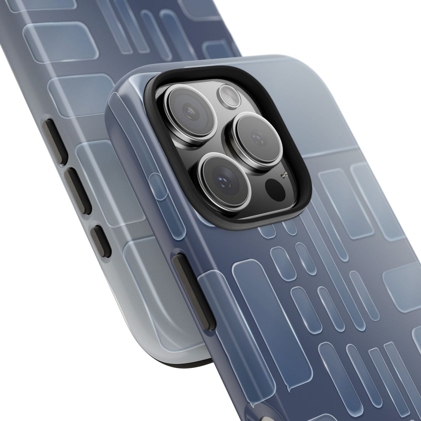 Protective Phone Case — Blue Geometric Tech Pattern