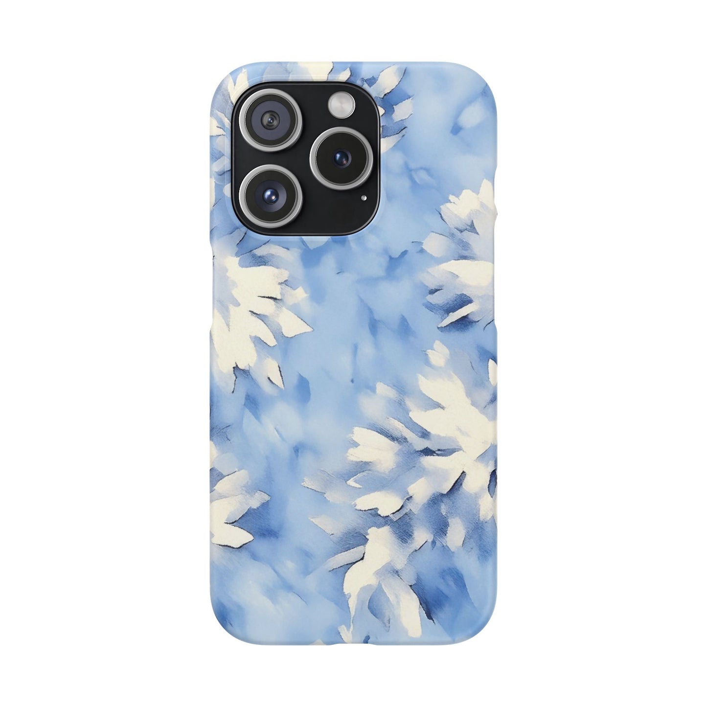Blue Floral Snap Phone Case — Soft Watercolor Petal Design