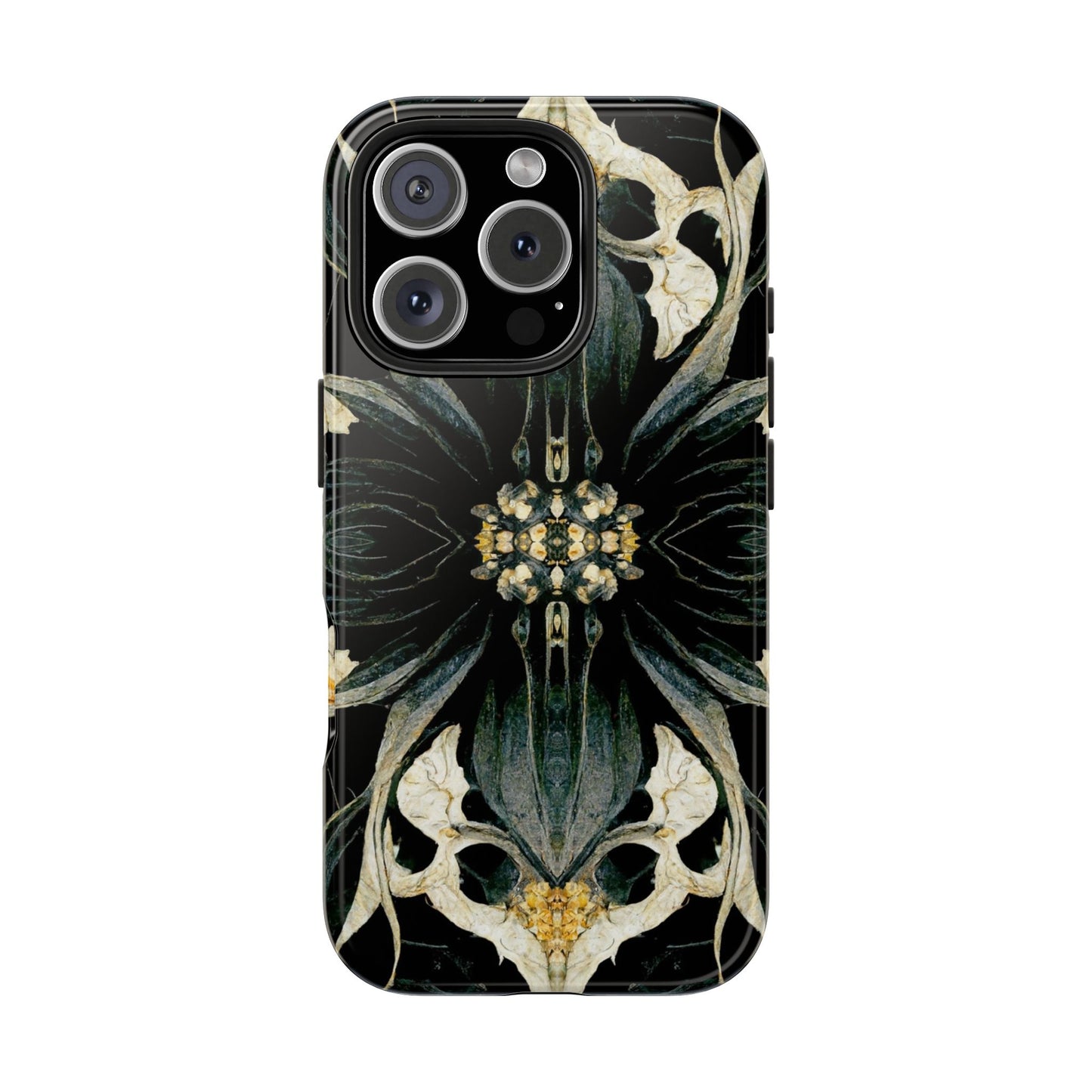 Floral Skull Mandala Tough Phone Case — Gothic Botanical iPhone Cover