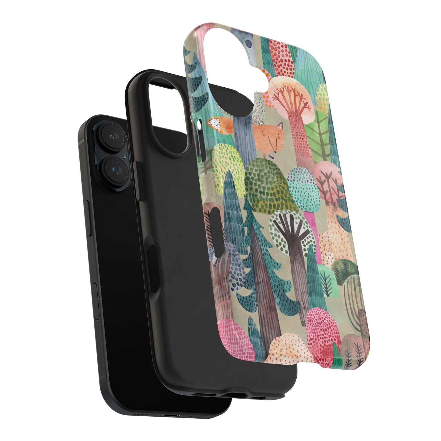 Tough Phone Case — Whimsical Forest Fox Design (Protective Floral Woodland iPhone Case)