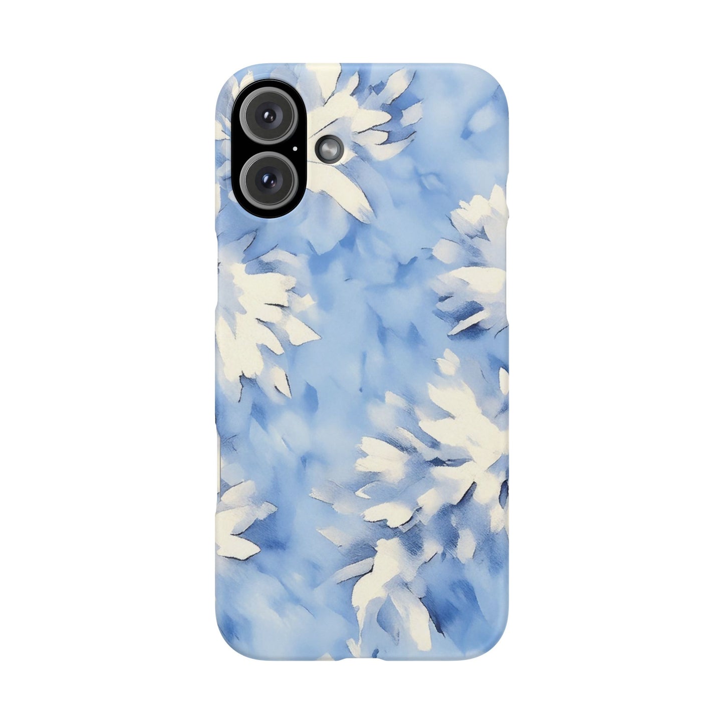 Blue Floral Snap Phone Case — Soft Watercolor Petal Design