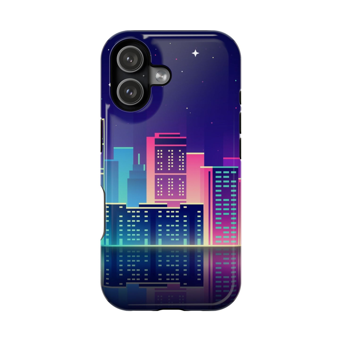 Neon Cityscape Impact-Resistant Phone Case