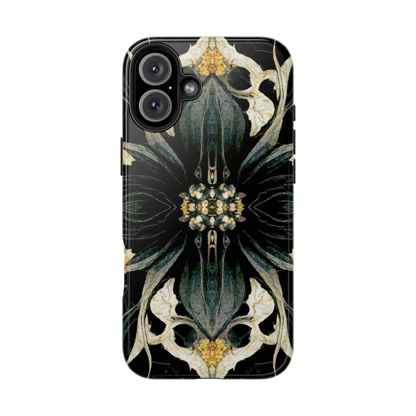 Floral Skull Mandala Tough Phone Case — Gothic Botanical iPhone Cover