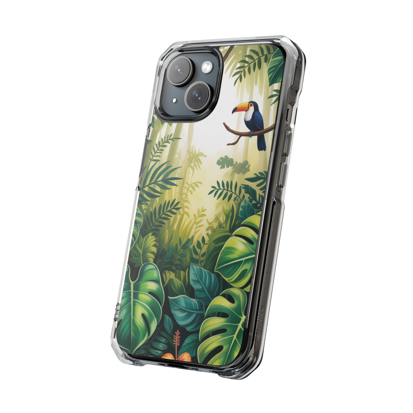 Tropical Toucan Clear Phone Case — Magnetic Impact-Resistant Case