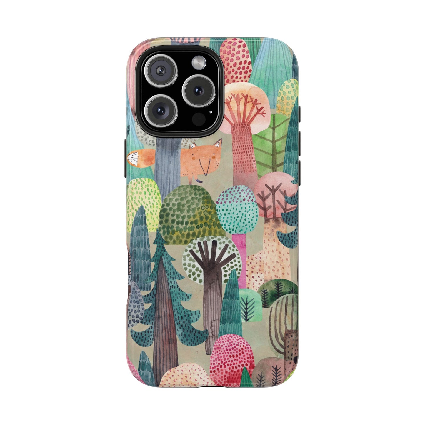 Tough Phone Case — Whimsical Forest Fox Design (Protective Floral Woodland iPhone Case)