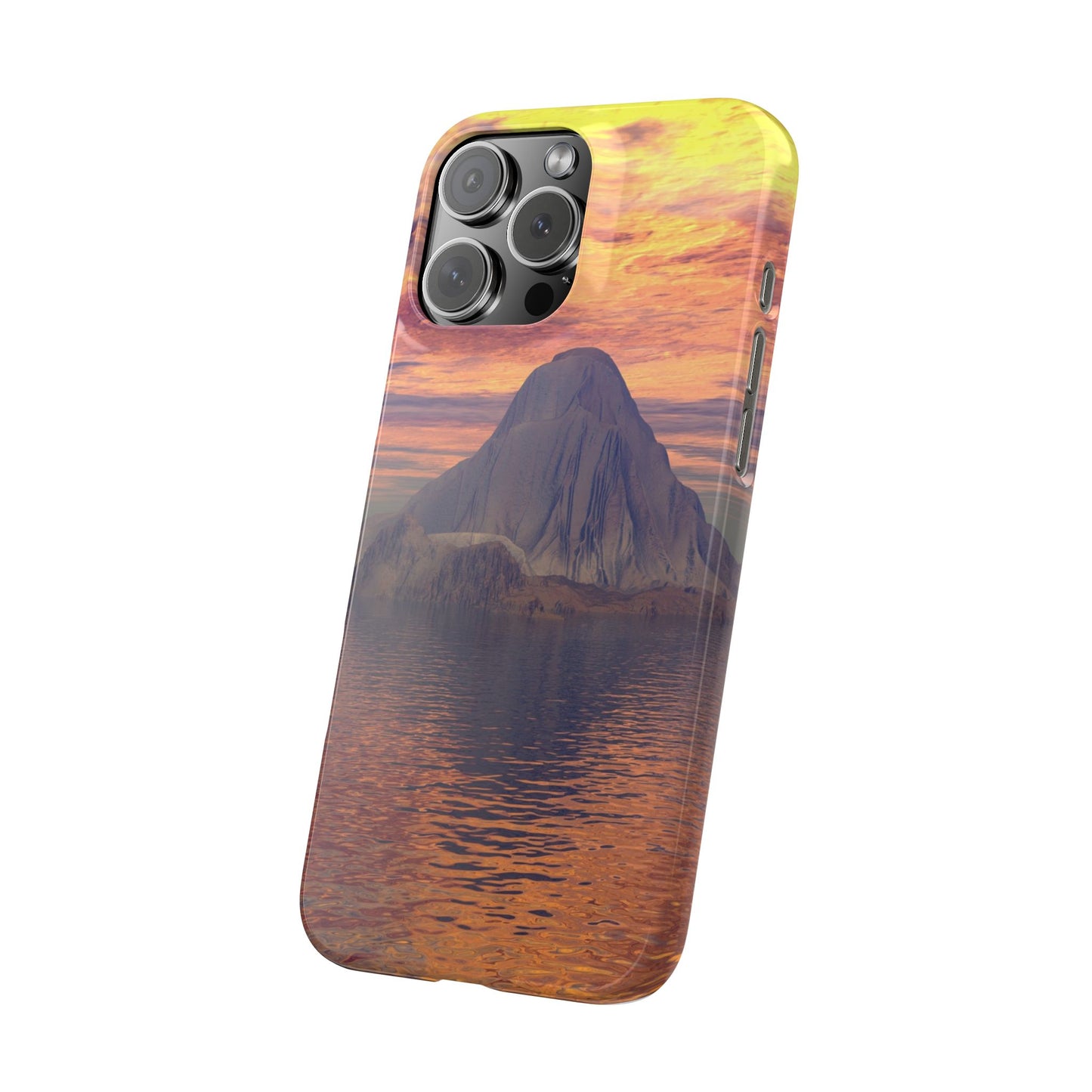 Sunset Island Slim Phone Case — Serene Ocean Landscape iPhone Cover