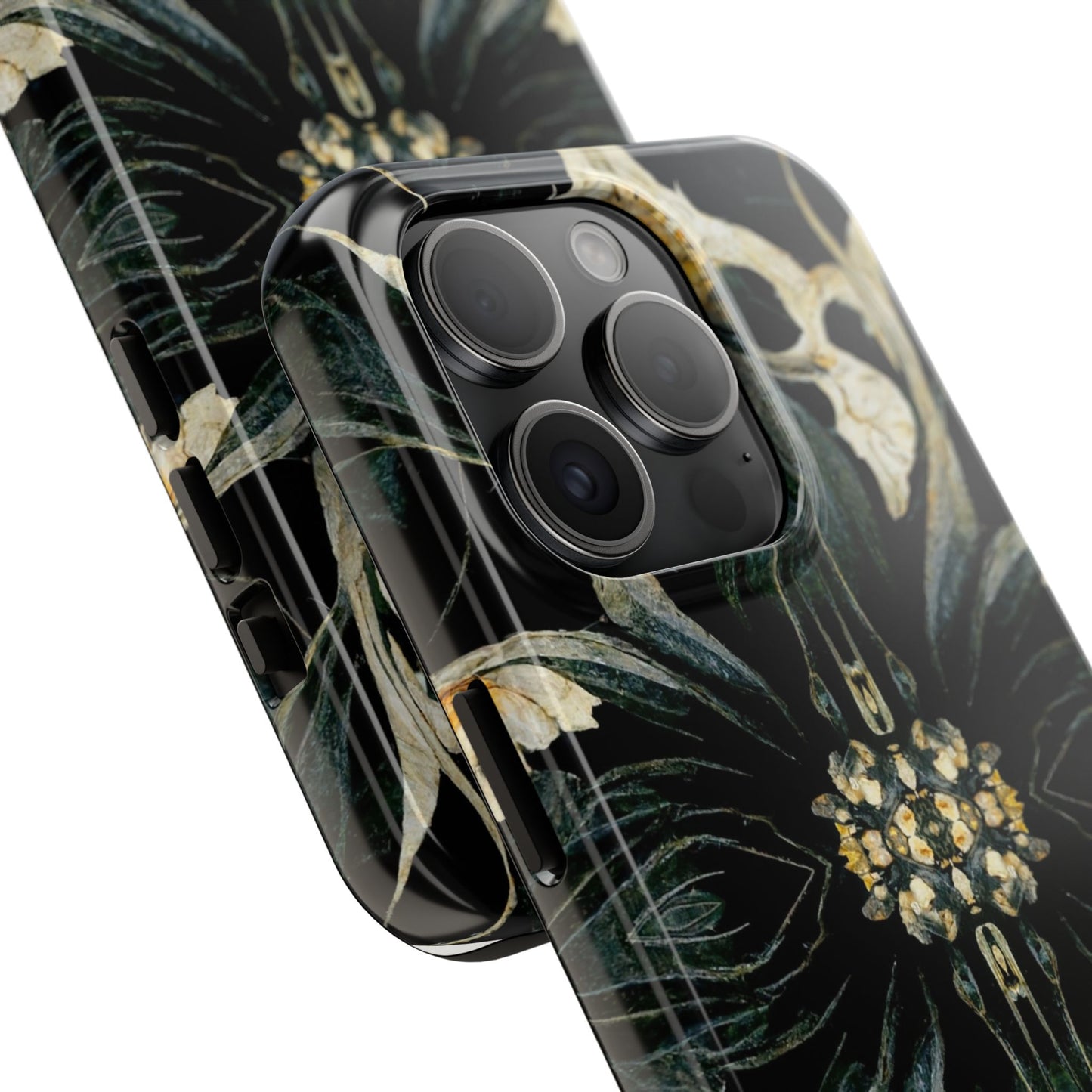 Floral Skull Mandala Tough Phone Case — Gothic Botanical iPhone Cover